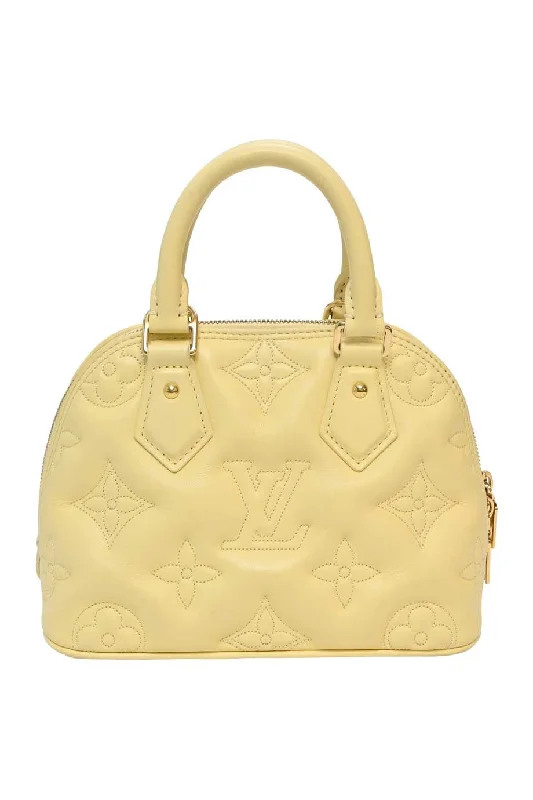 LOUIS VUITTON Banane' bubblegram Alma BB bag with detachable strap & gold metallic hardware