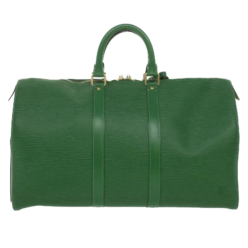 Louis Vuitton Green Leather Keepall 45 travel bag