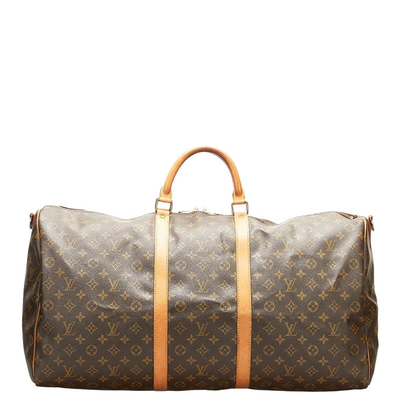 Louis Vuitton Brown Canvas Keepall Bandouli√®re 60 travel bag