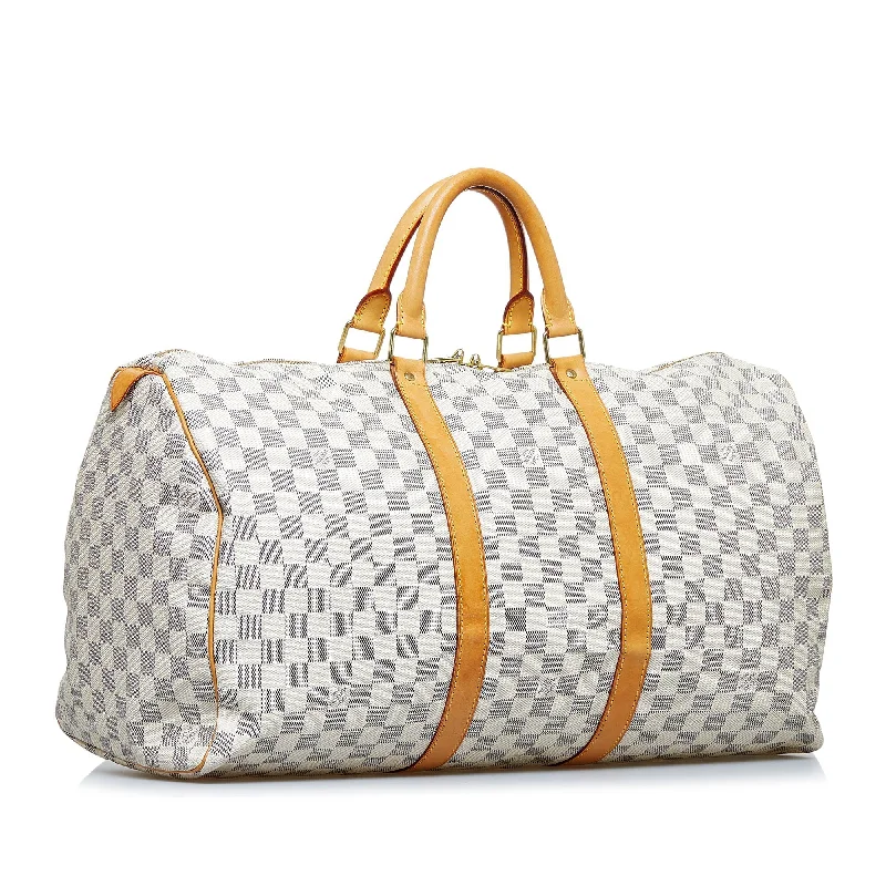 LOUIS VUITTON Damier Azur Keepall 50 Travel Bag