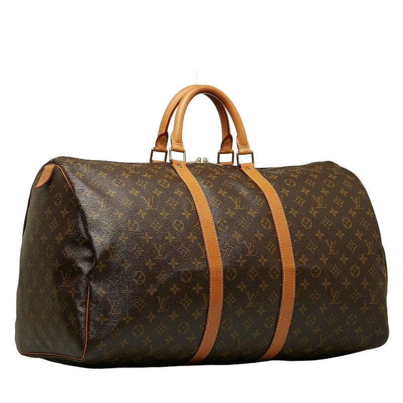 Louis Vuitton Monogram Keepall 55 Boston Bag Travel Bag M41424 Brown