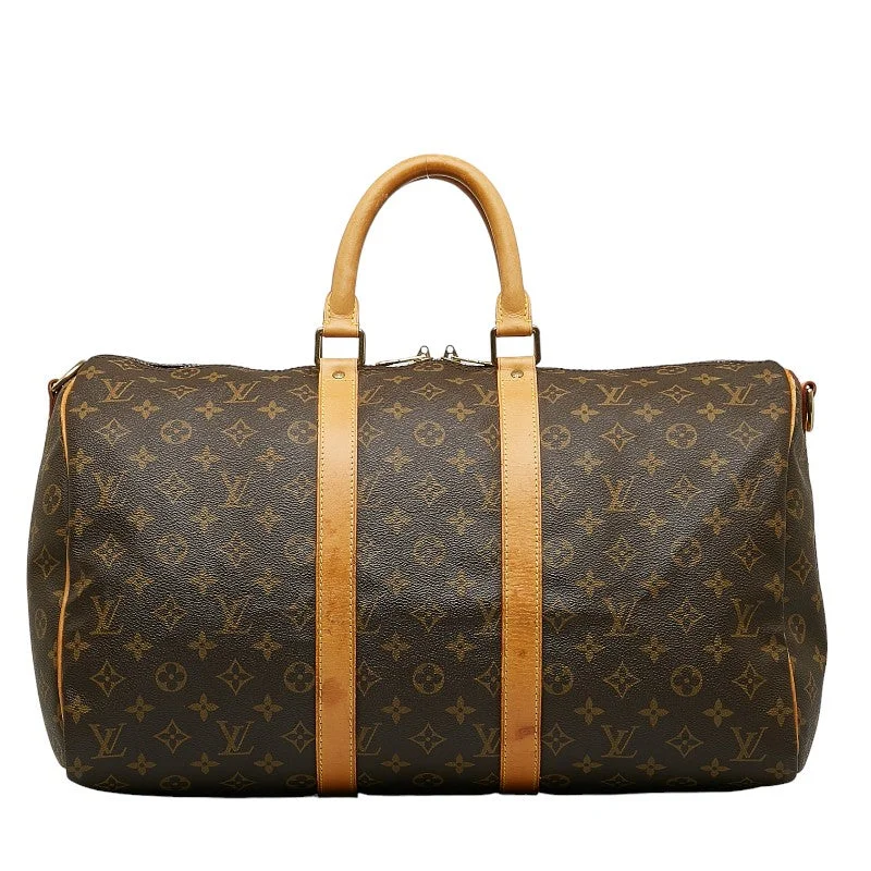 Louis Vuitton Monogram Keepall Bandouliere 45 Boston Bag M41418 Brown