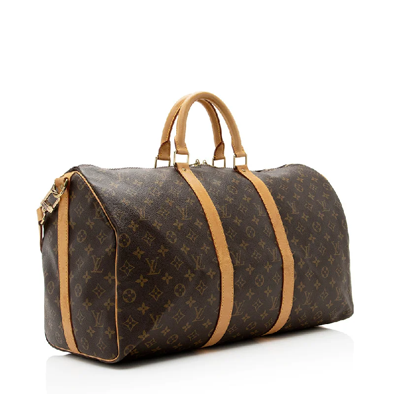 Louis Vuitton Vintage Monogram Canvas Keepall Bandouliere 50 Duffel Bag (SHF-20790)