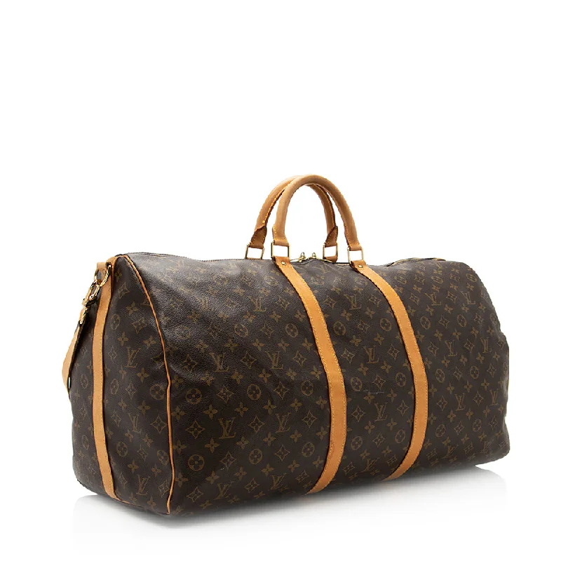 Louis Vuitton Vintage Monogram Canvas Keepall Bandouliere 60 Duffel Bag (SHF-20358)