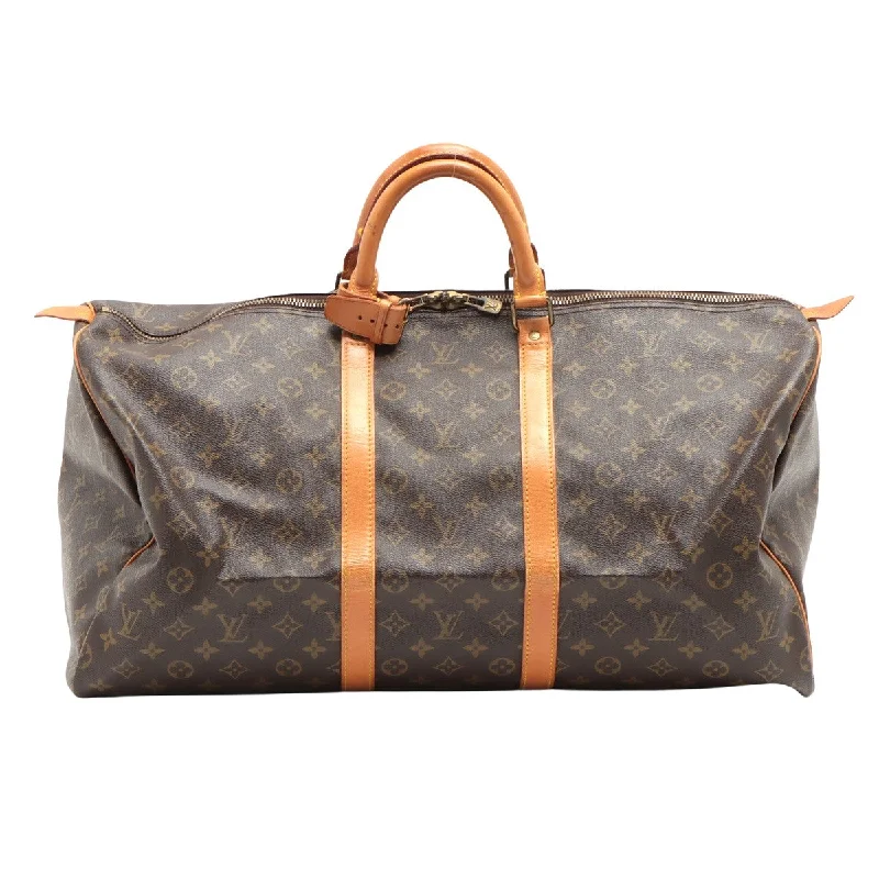 Louis Vuitton Brown Canvas Keepall 55 handbag bag