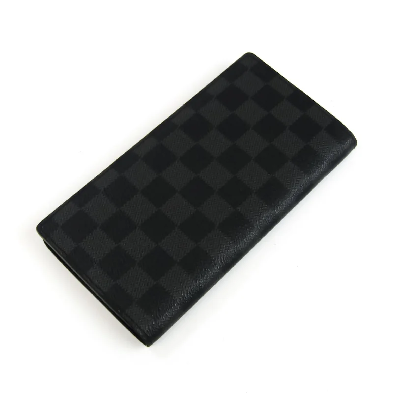 Louis Vuitton Black Canvas Portefeuille Brazza wallet accessories