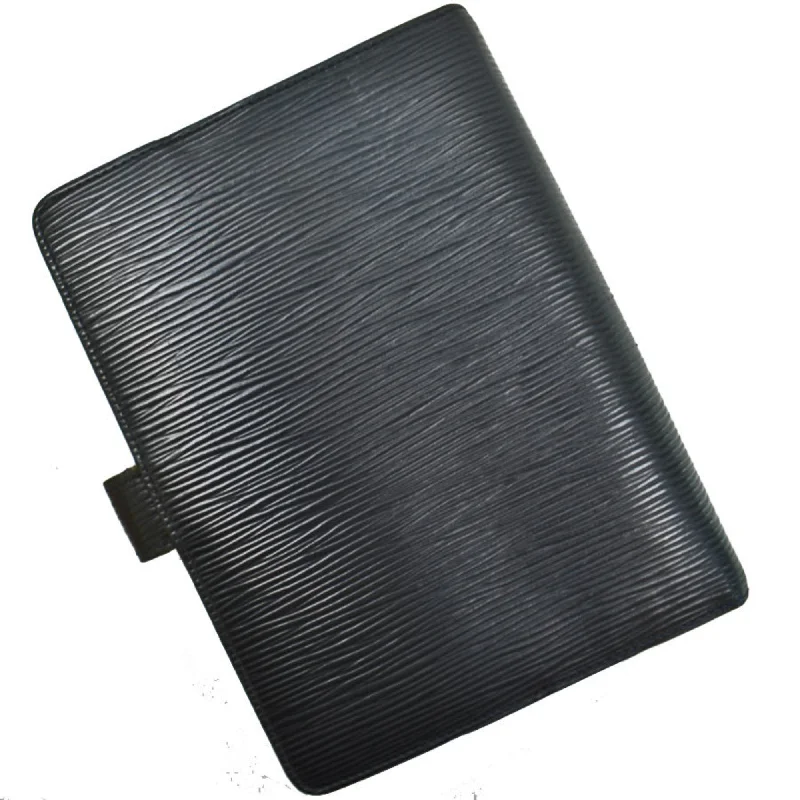 Louis Vuitton Black Leather Agenda cover wallet accessories