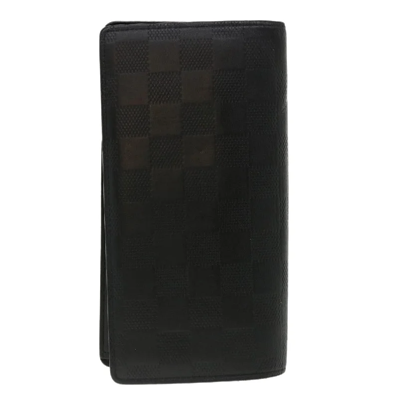 Louis Vuitton Black Leather Portefeuille Brazza wallet accessories