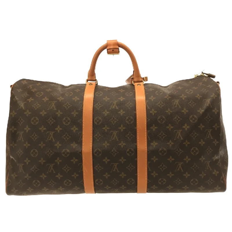 Louis Vuitton Brown Canvas Keepall Bandouli√®re 55 travel bag