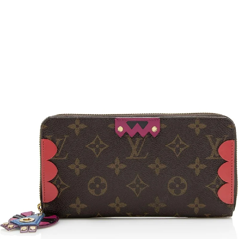 Louis Vuitton Limited Edition Monogram Canvas Totem Zippy Wallet (SHF-13054)