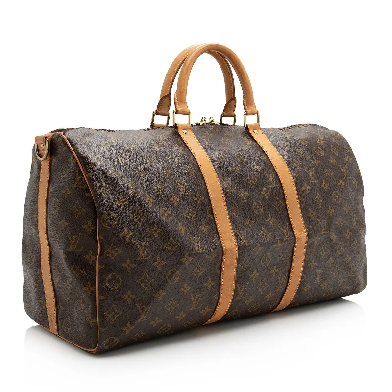 Louis Vuitton Vintage Monogram Canvas Keepall Bandouliere 50 Duffle Bag (SHF-22496)